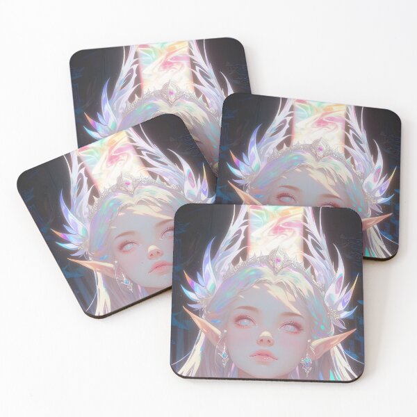 Item preview, Glowing Rainbow Energy Celestial Elf Anime Girl designed and sold by bubblegoth.