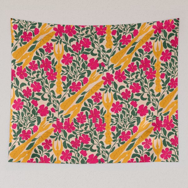 Item preview, Vintage Forks & Florals pattern designed and sold by BeUniqueByRomy.