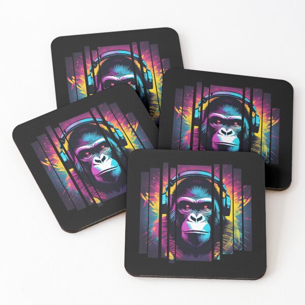 Item preview, Gorilla is a DJ, colorful style. designed and sold by DONandEK.