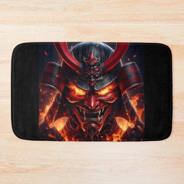 Item preview, Fire Oni Samurai Mask designed and sold by GalleryBrisArt.