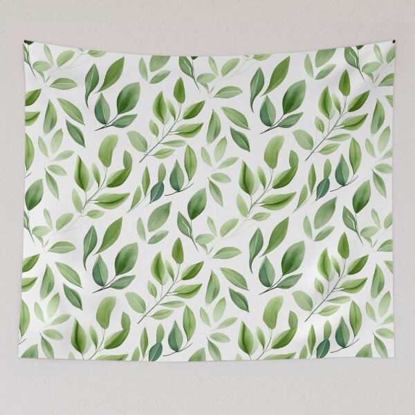 Item preview, Green leaves patterns designed and sold by naatala.