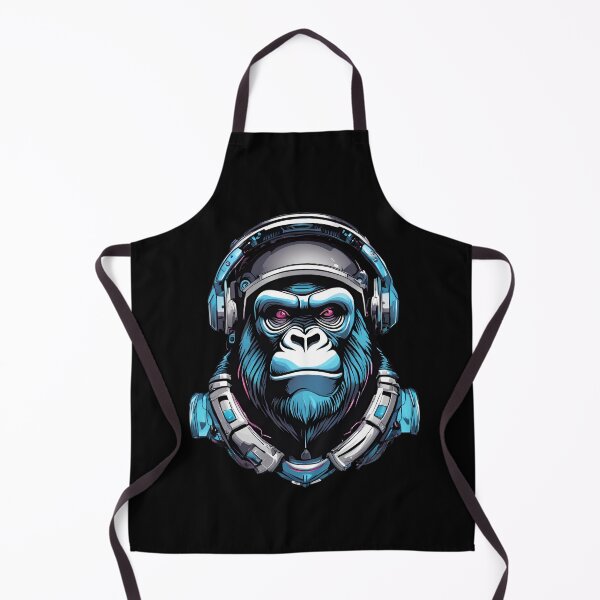 Item preview, Cybernetic gorilla listening to music. Blau Energie. designed and sold by DONandEK.