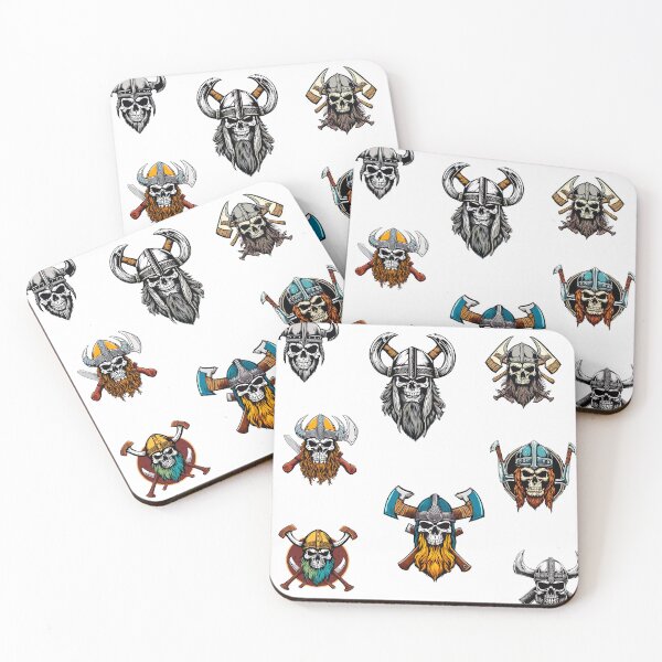 Item preview, Axe-Wielding Viking Skull Pattern 1 designed and sold by Tom-Johnson.
