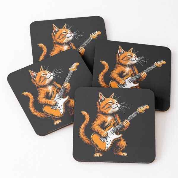 Item preview, Cat Guitar Orange Cat Playing Guitar designed and sold by wowwowmeow.