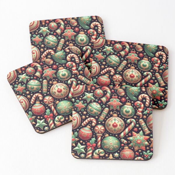 Item preview, Christmas Baubles, Candy Canes, Snowflakes Pattern Design designed and sold by MixtaGraphics.