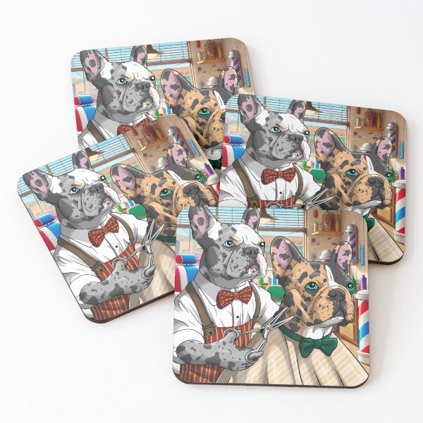 Item preview, French Bulldog Barber shop frenchies designed and sold by MBA.