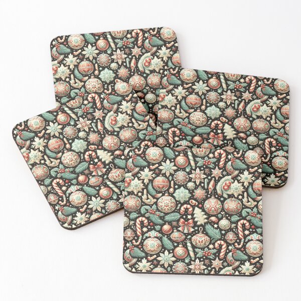 Item preview, Christmas Baubles, Candy Canes, Snowflakes Pattern Design designed and sold by MixtaGraphics.