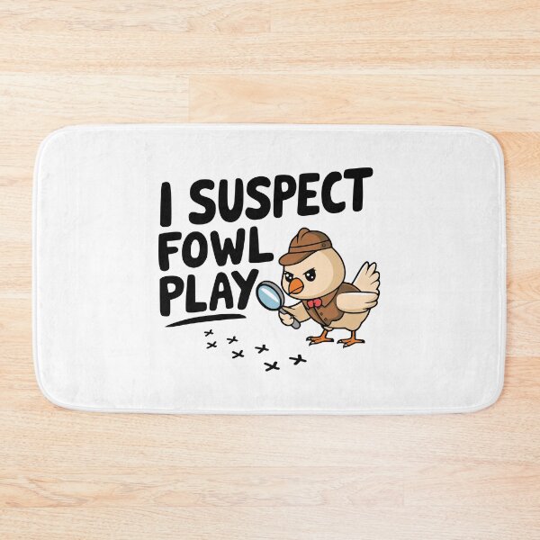 Item preview, I Suspect Fowl Play! Cute Detective Chicken Pun designed and sold by PMCreative.