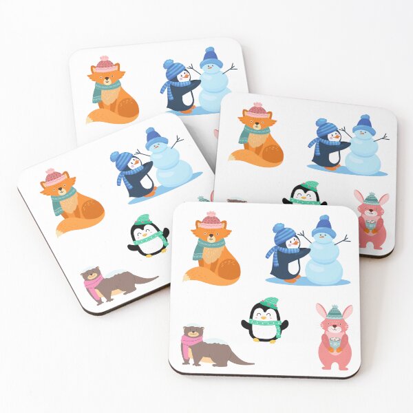 Item preview, cute little animals covering themselves with a scarf to protect themselves from the cold designed and sold by huape.