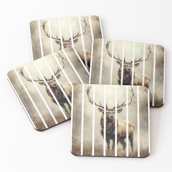 Item preview, Majestic Deer Antler Stripes Forest Art designed and sold by ArtRealms.
