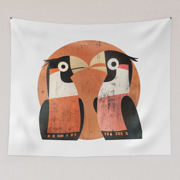 Item preview, Sticker / T-shirt Design: TWO BIRDS designed and sold by ForeverPrintsOK.