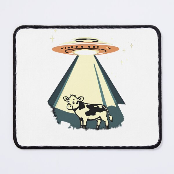 Item preview, Cartoon Style UFO Sticker Alien Sticker Abducted Cow Logo Stickers, Logo, Illustration, Wall arts, Art Prints and More designed and sold by Kevin Lou.