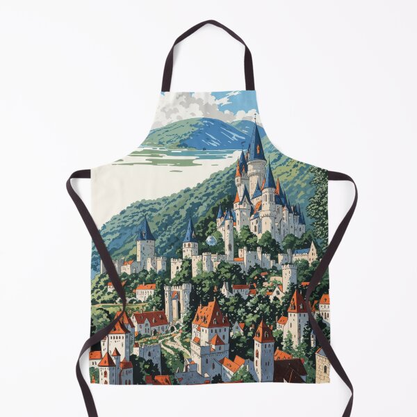 Item preview, Enchanting Castle in the Hills - Medieval Painting designed and sold by regnumsaturni.