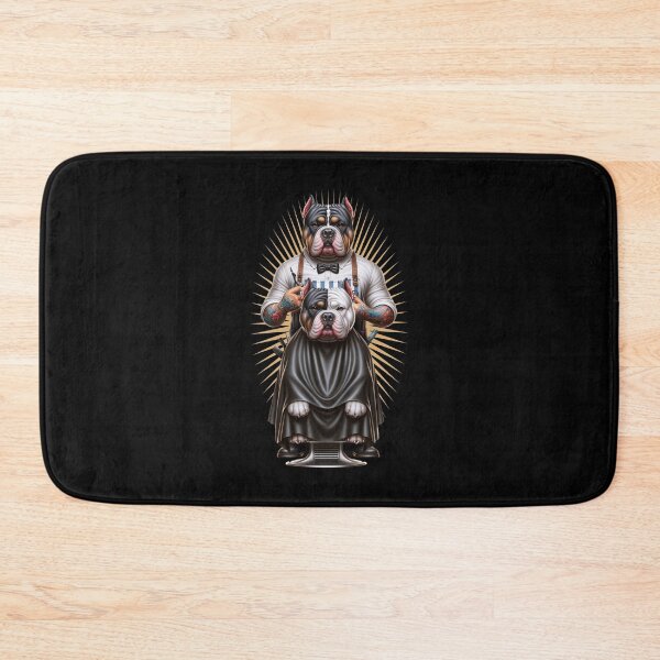 Item preview, American Bully Barber shop drawing logo pitbulls dogs designed and sold by MBA.