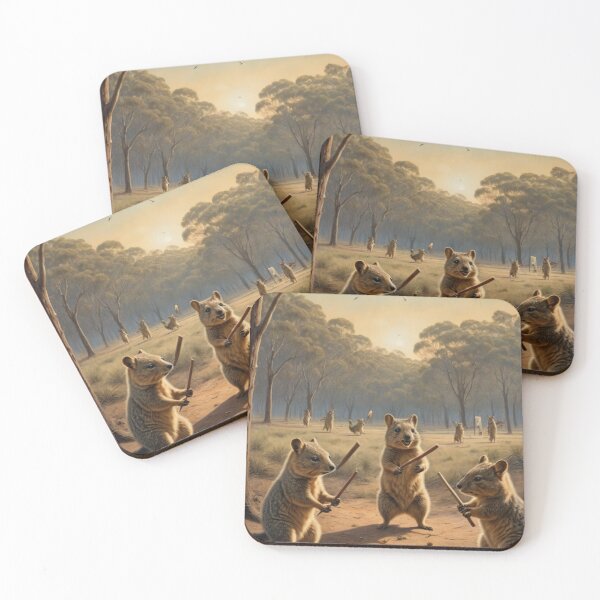Item preview, Quokkas playing cricket in the Australian bush designed and sold by Artorioum.