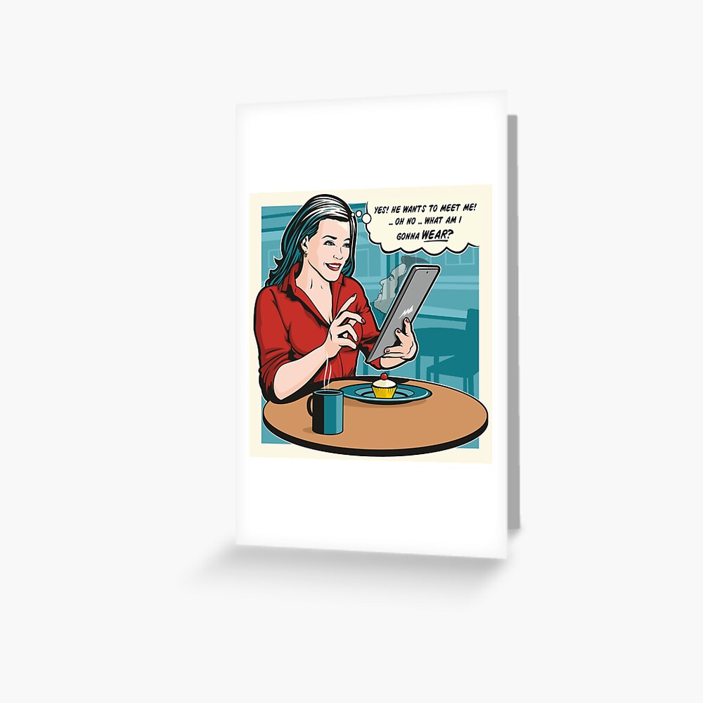 "Online Dating" Greeting Card by jamieleeart | Redbubble