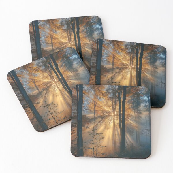 Item preview, Rays of light through Trees at sunrise - Landscape photo designed and sold by TheArtistOf2022.