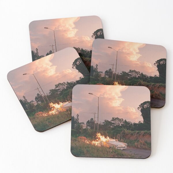 Item preview, Car In Flames At Sunset - Poetic Landscape Photography designed and sold by regnumsaturni.