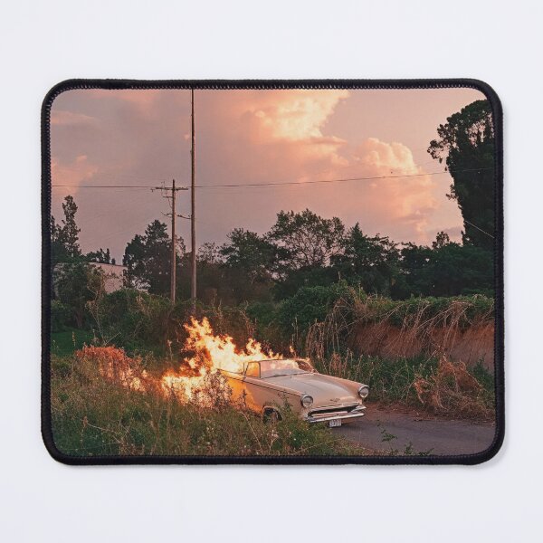 Item preview, Car In Flames At Sunset - Poetic Landscape Photography designed and sold by regnumsaturni.