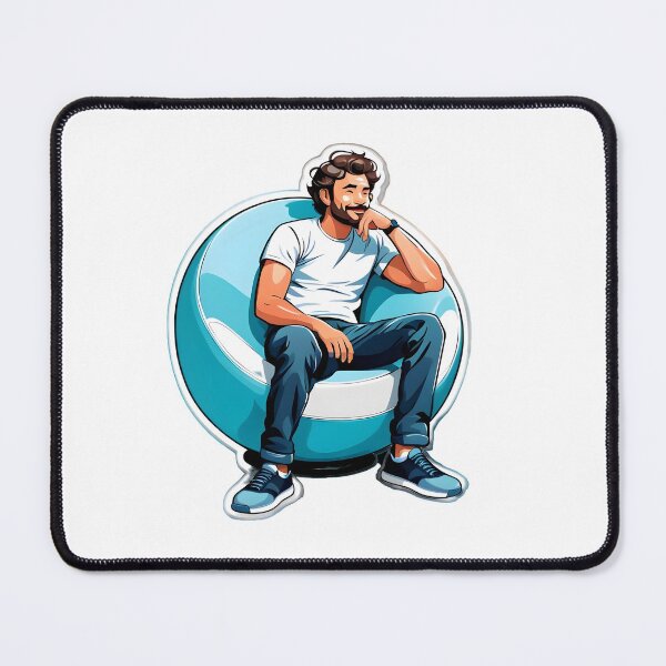 Item preview, Chill guy sitting Ball Chair on a white background designed and sold by simaso.