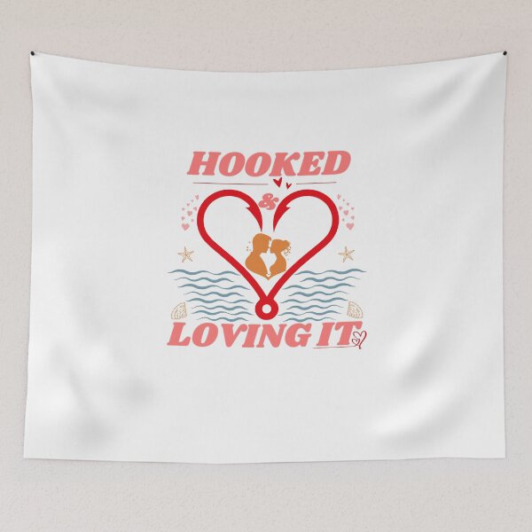 Item preview, Hooked and loving it Valentine T-shirt design designed and sold by Jerziv-C.