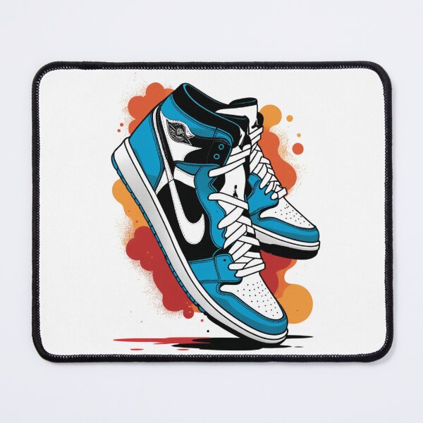 Item preview, Blue and Black High-Top Sneakers Illustration designed and sold by PRIME4YOU.