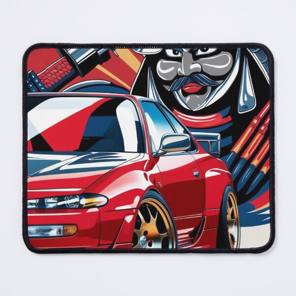 Item preview, JDM, Car, samurai, warrior, Japan, 90s, Drift, cherry blossoms, Kyoto, Mt Fuji, Japanese Sun, samurai armor, fast, tuner, men-yoroi, mengu, designed and sold by tshirtart2024.