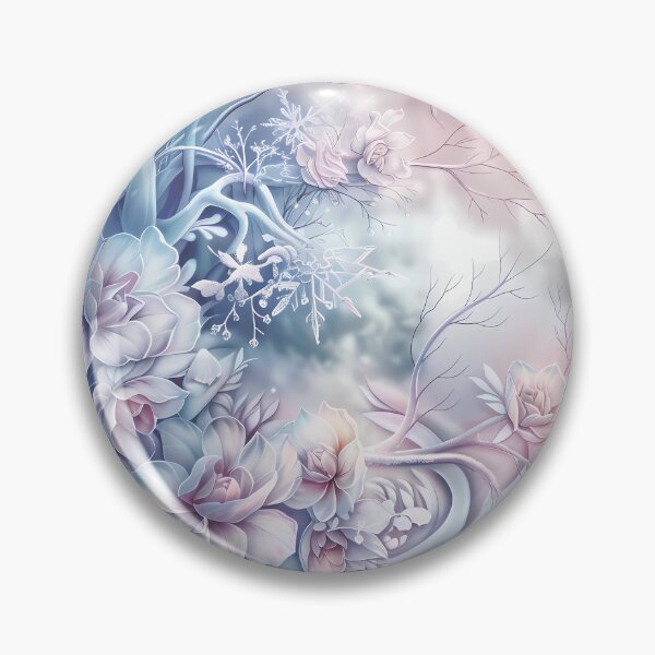 Item preview, Flowers on the tree. Full moon. Winter landscape. Pastel colors. designed and sold by MagelliShop.