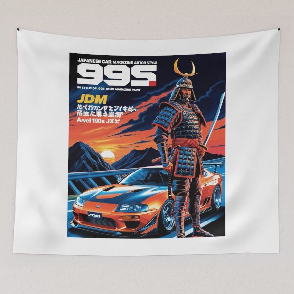 Item preview, JDM, Car, samurai, warrior, Japan, 90s, Drift, cherry blossoms, Kyoto, Mt Fuji, Japanese Sun, samurai armor, fast, tuner, men-yoroi, mengu,  designed and sold by tshirtart2024.