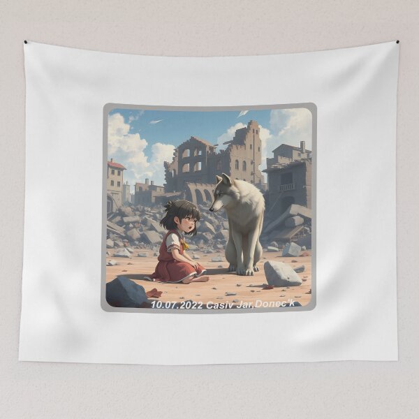 Item preview, Wolf comforting a little girl designed and sold by GiCapgraphics.