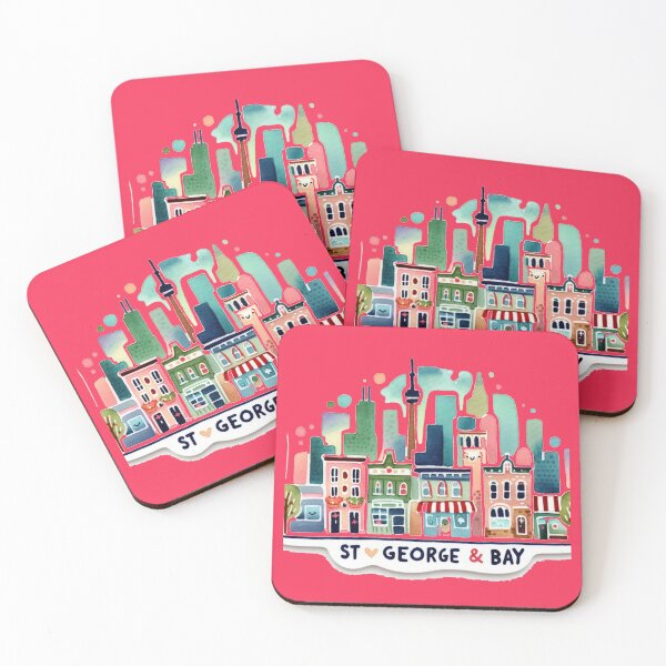 Item preview, St George & Bay Toronto Minimalist Watercolor Sticker,   designed and sold by PaintMeWorld.
