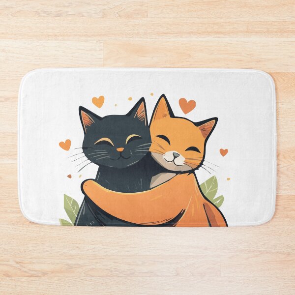 Item preview, Cute black and orange cat hug designed and sold by VelosityPrints.