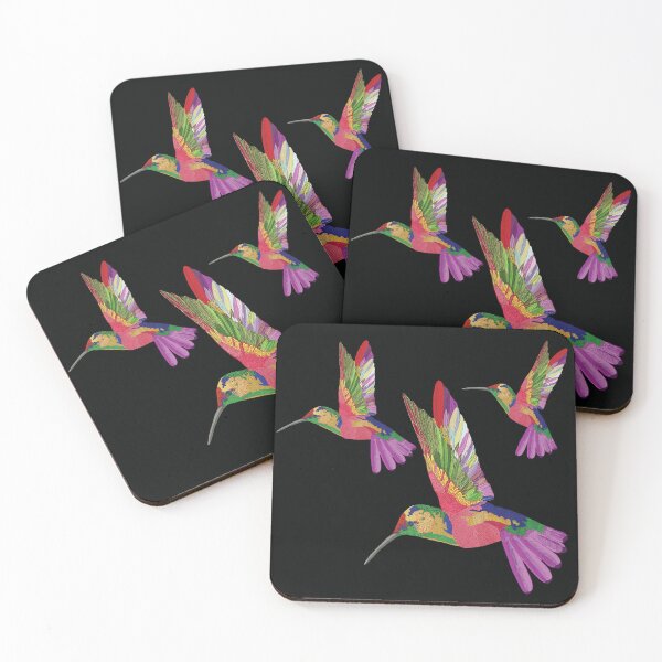 Item preview, Bird Colibri -  pink black pattern designed and sold by StudioViArt.