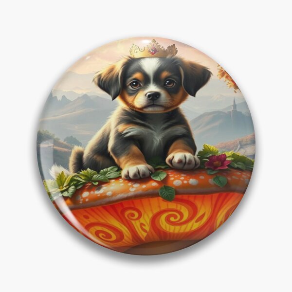 Item preview, Puppy in mushroom designed and sold by Hannieska.