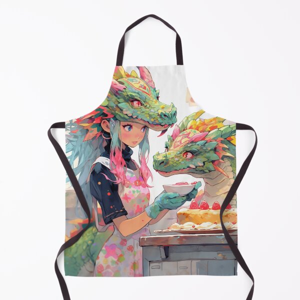 Item preview, Dragon Baking Dessert Fantasy Anime Girl designed and sold by bubblegoth.