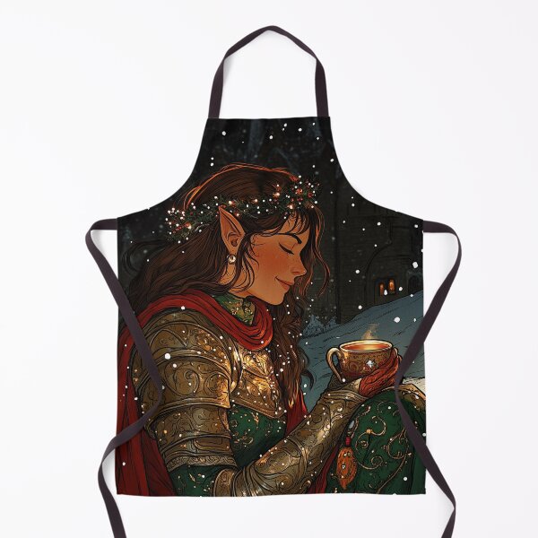 Item preview, Elf Knight on Christmas Eve cozying up with a Cup of Tea designed and sold by LonesomeKnight.