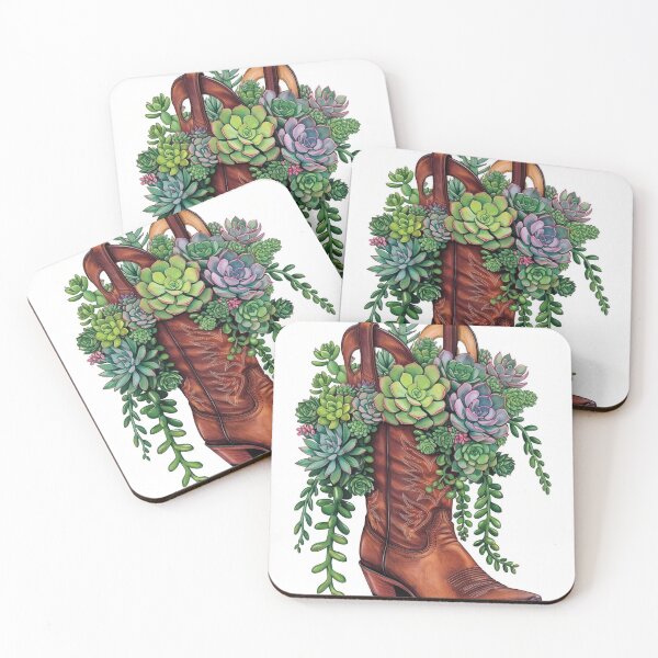 Item preview, Cowboy boot, and, succulent, Country Western, Style, Boho Country, Southwest, 1800's,   designed and sold by tshirtart2024.