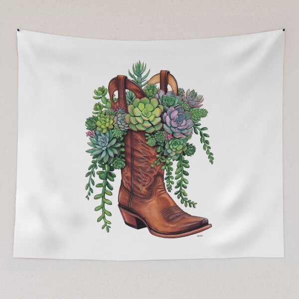 Item preview, Bota de vaquero, y, suculenta, Country Western, Estilo, Boho Country, Suroeste, 1800, designed and sold by tshirtart2024.