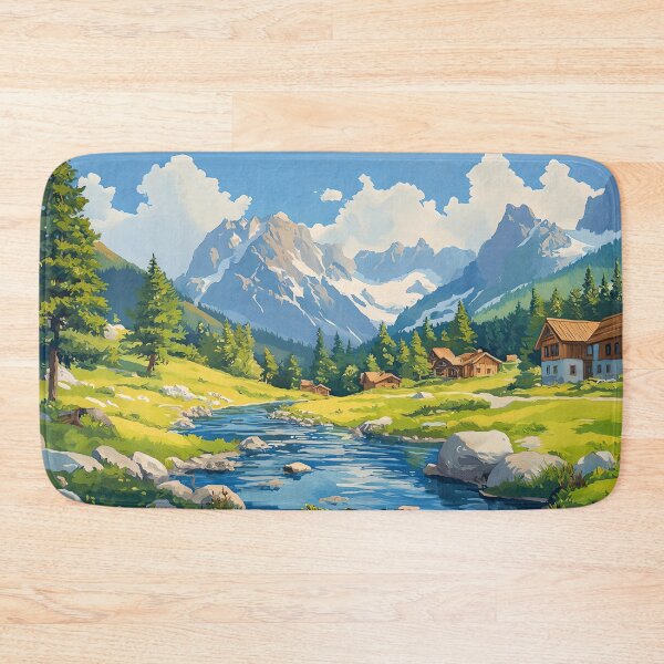 Item preview, Tranquil Alpine Retreat with Stream designed and sold by nshaltiel.