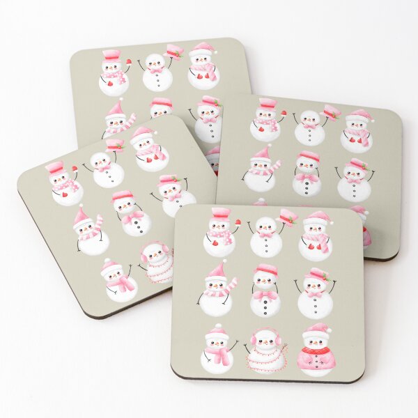 Item preview, Pink Christmas,  Pink Snowmen,  Christams  designed and sold by KolorellaS.