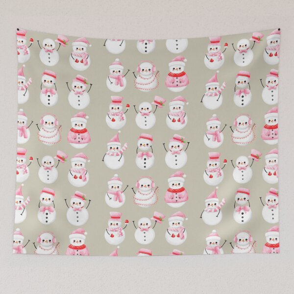 Item preview, Pink Christmas,  Pink Snowmen,  Christams  designed and sold by KolorellaS.