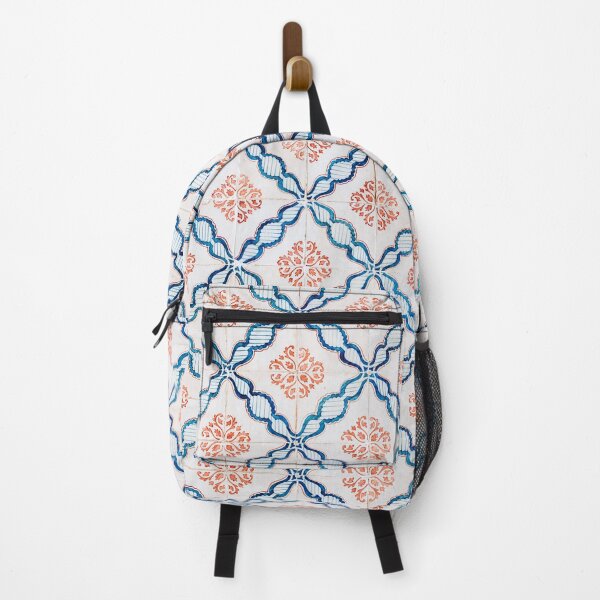 Item preview, Blue & Orange Azulejos designed and sold by Travel-Inspired Wearable Art.