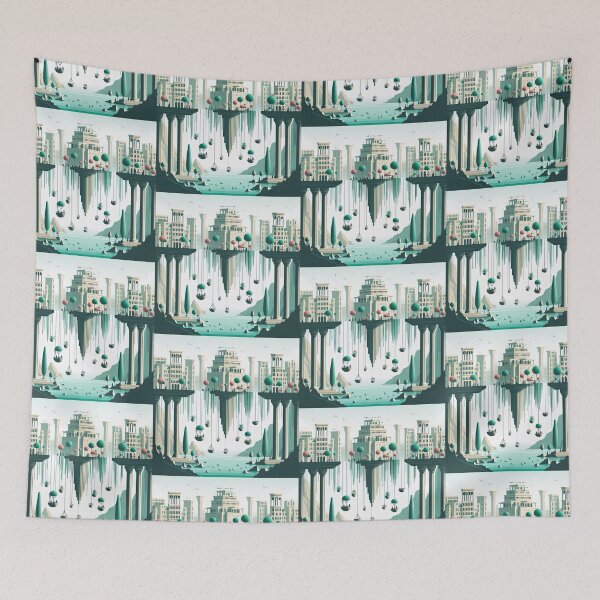 Item preview, Hanging Gardens of Babylon Minimalism Art Style designed and sold by artofuniverse.