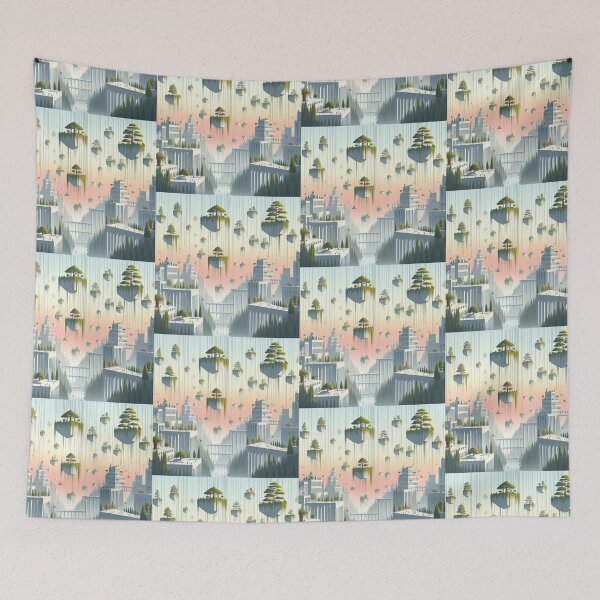 Item preview, Hanging Gardens of Babylon Minimalism Art Style designed and sold by artofuniverse.
