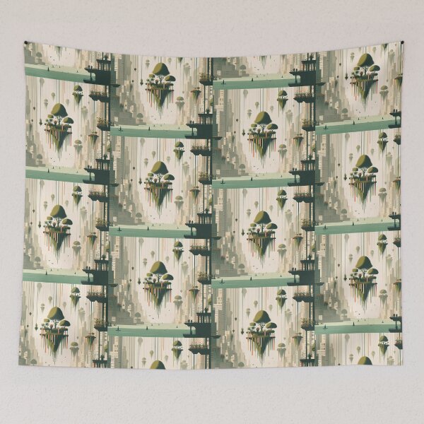 Item preview, Hanging Gardens of Babylon Minimalism Art Style designed and sold by artofuniverse.