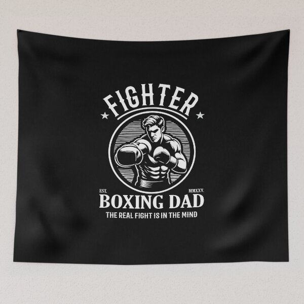 Item preview, Boxing Dad - Fighter Design with the saying: The Real Fight Is in the Mind designed and sold by RetroMaritalArt.