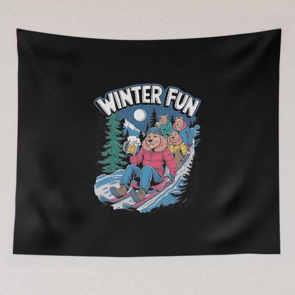 Item preview, Winter Fun with Cozy Forest Adventures-Funny Dogs Lovers designed and sold by love3617.