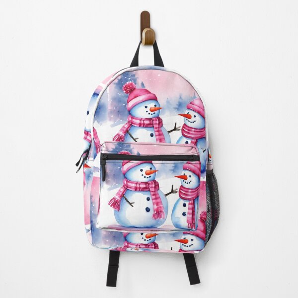 Item preview, Pink Christmas, Pink Snowmen, Watercolor Winter Holliday designed and sold by KolorellaS.