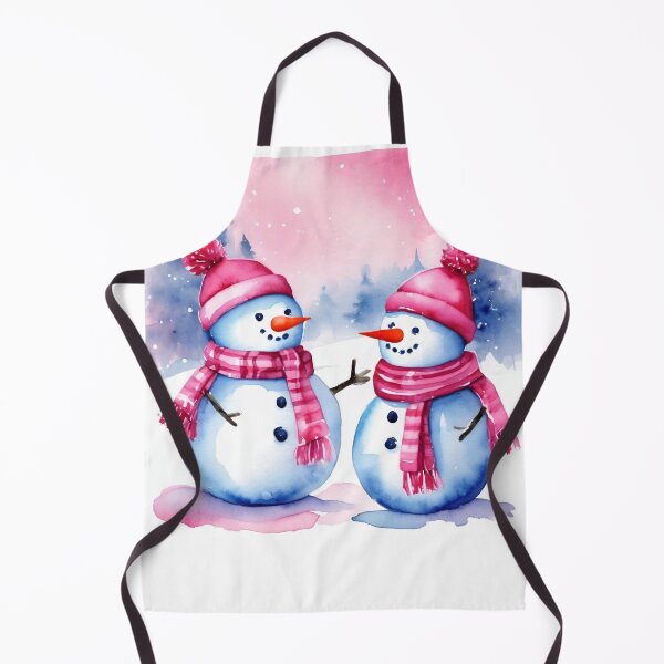 Item preview, Pink Christmas, Pink Snowmen, Watercolor Winter Holliday designed and sold by KolorellaS.