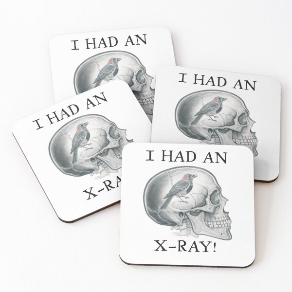 Item preview, Unique Skull X-Ray Design with Bird Brain Art - Whimsical X-Ray Illustration designed and sold by Colorful-Garden.